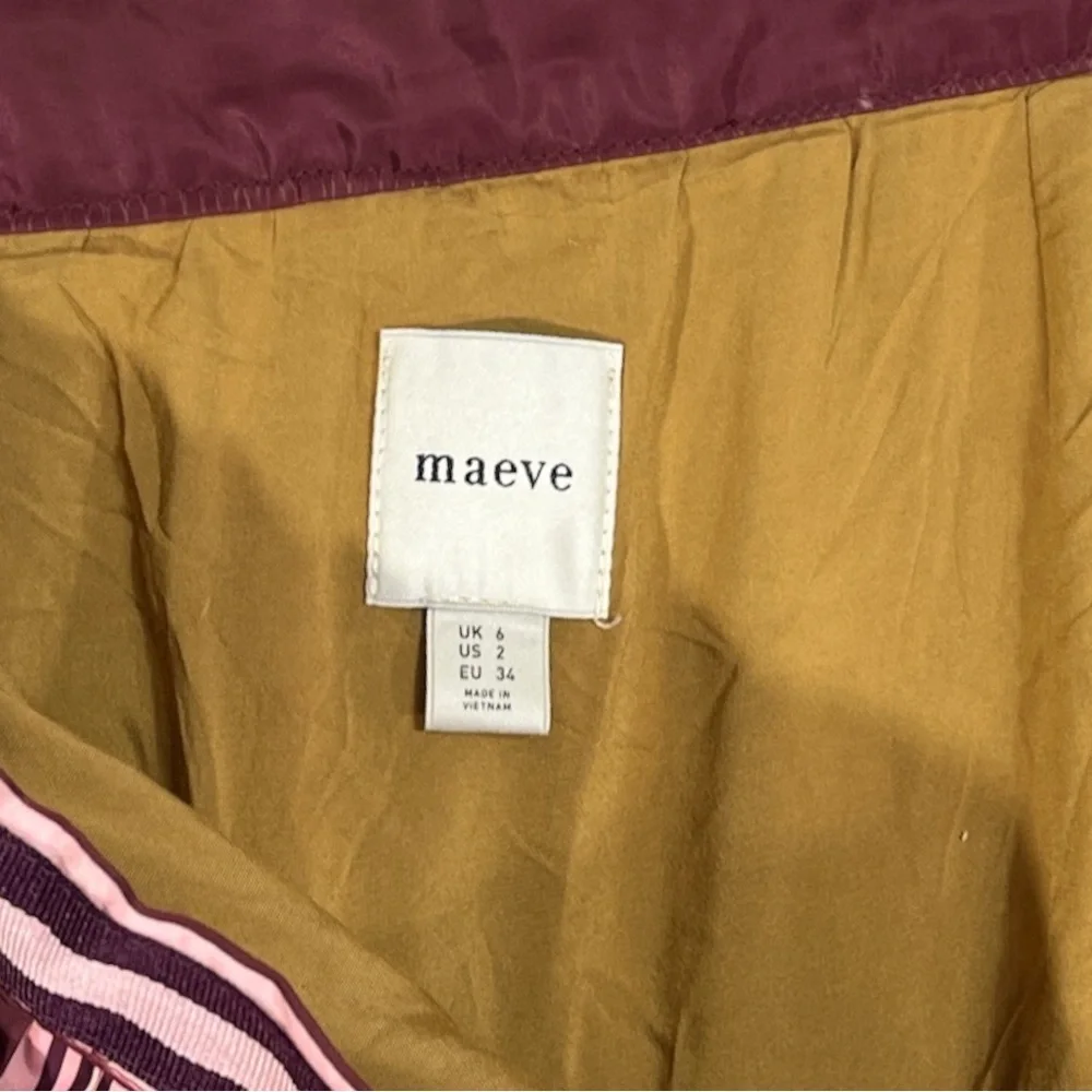 Anthropologie Maeve Taffeta Striped A-Line Mini Skirt Size 2 Multi Color
